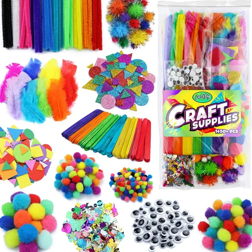 Kit de suministros de artes y manualidades para niños, niños y niñas de 4, 5, 6, 7, 8 años, materiales de actividades para niños pequeños, ideal