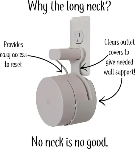 Miniatura 5 de Google WiFi [enchufe rectangular antiguo - no enchufe redondo actual] Soporte de montaje de toma: sin tornillos desordenados (paquete de 2)