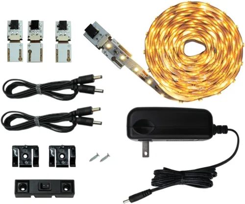 Inspired LED Serie Cut and Connect | Superbrillante - 18 LED por pie | Blanco cálido ~ 3000 K | 9.5 pies/3M | Kit de LED Flex | Corte a medida |