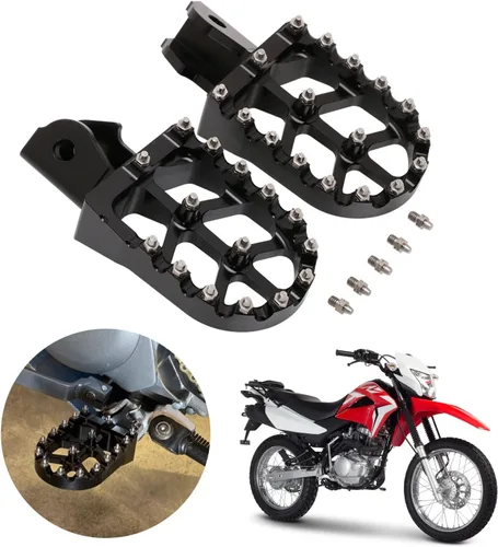 Miniatura 10 de AnXin Estriberas Estriberas Reposapiés Pedales Apoyos CNC para Z50R 80-99 XR50R 00-03 XR70R 97-03 XR80R XR100R 85-03 CRF80F CRF100F 04-13 Negro