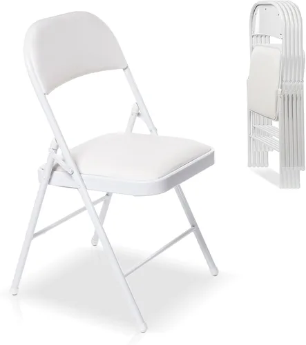 Paquete de 6 sillas plegables con asientos acolchados, silla plegable acolchada con marco de acero para eventos, oficina en casa, silla plegable de