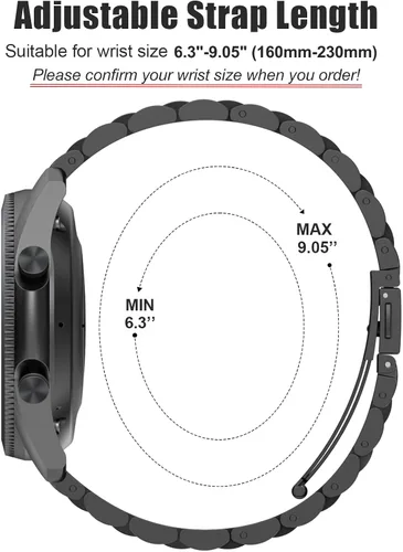 Miniatura 3 de EZMVZKU 22mm Bands for Galaxy Watch 3 45mm/Samsung Gear S3, Quickfit Stainless Steel Metal Straps for Garmin Venu 3/2/Amazfit GTR4/3/2/Huawei watch