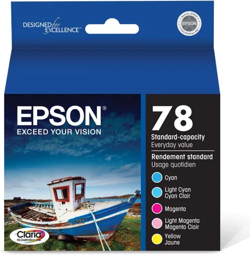 Miniatura 2 de Epson T078 Claria Tinta de Alta Definición Capacidad Estándar 5 Color Cartucho Combo Pack y T079 Claria Alta Definición -Tinta Capacidad Estándar