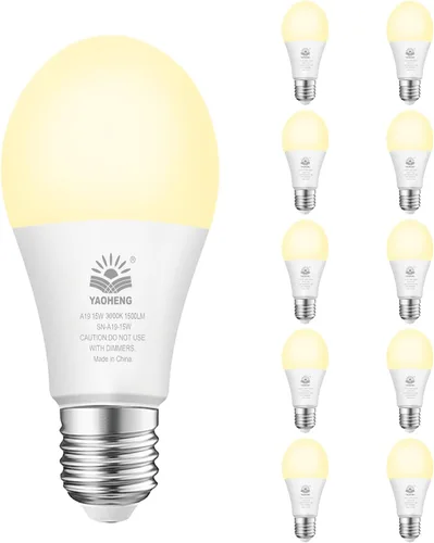 Miniatura 10 de Bombilla LED A19, bombillas LED equivalentes a 100 W, 2700 K blanco cálido, 1500 lúmenes, base E26 estándar, no regulable, bombillas superbrillantes