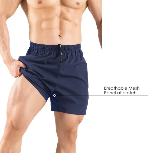 Miniatura 4 de Pantalones cortos de correr para hombre de 5 pulgadas, paquete de 2 pantalones cortos de entrenamiento atlético de secado rápido con bolsillos