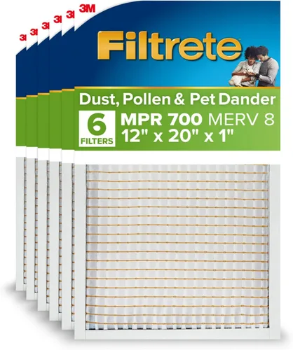 Miniatura 34 de Filtrete - 6 filtros de aire para caldera/aire acondicionado de 14x25x1, MPR 700, MERV 8, resistente al polen, fácil para el flujo de aire, filtro