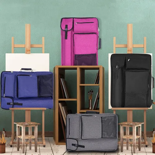Miniatura 3 de TreochtFUN Bolsas de arte para suministros Portafolio Estuche 19 X 25.5 para almacenamiento A2 Tablero de lona A3 Cuaderno de bocetos - Llevar obras