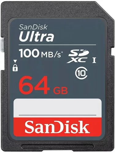 SanDisk Tarjeta de memoria Ultra SDXC UHS-I de 64 GB - 100 MB/s, C10, U1, Full HD, tarjeta SD