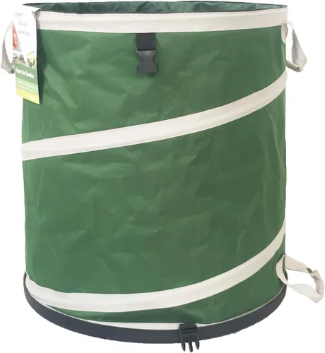 Bote de basura plegable de 16 galones (16 x 19 pulgadas), bolsa de jardín con parte inferior de carcasa dura, contenedor de reciclaje emergente,