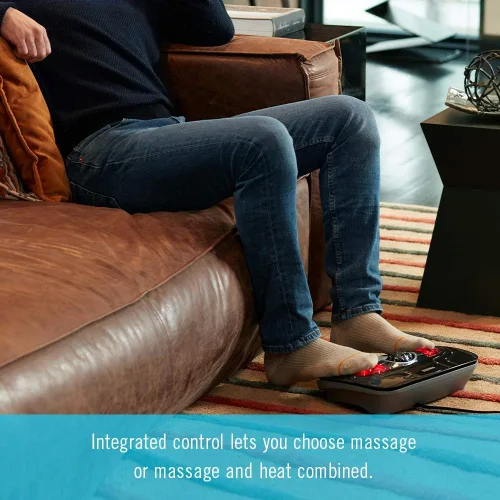 Miniatura 6 de HoMedics Masajeador de pies con vibración: máquina masajeadora de pies portátil con calefacción, calor calmante con sensaciones multipunto y control