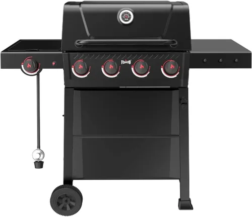 Miniatura 11 de Feasto Parrilla de gas con quemadores 4+1 totalmente de acero inoxidable, parrilla de propano para exteriores con cuerpo de cámara recubierto