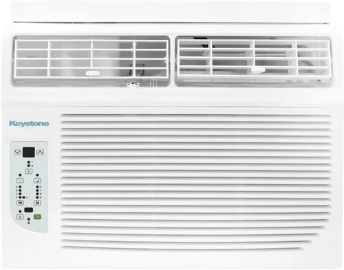 Keystone Aire acondicionado de ventana y pared de 8,000 BTU con calefacción suplementaria de 3,500 BTU, 115 V, unidad de aire acondicionado para