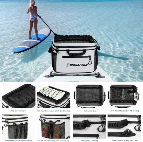 Miniatura 7 de MORXPLOR Waterproof PVC Material Paddleboard Cooler Deck Bag,40 cans Sup Deck Cooler Bag,Cooler Bag for Paddleboard,Lunch Box Cooler Insulated