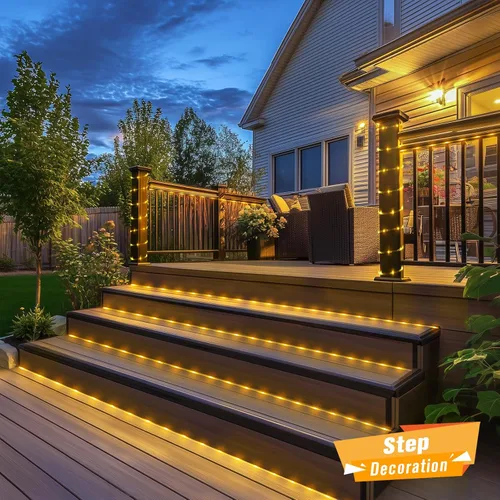 Miniatura 4 de JMEXSUSS - 100 luces LED solares de cuerda para exteriores, impermeables, 33 pies, luces solares para trampolín con clasificación IP65, 8 modos