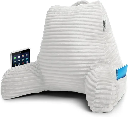 Miniatura 21 de Nestl Almohada de lectura para niños y adolescentes con espuma viscoelástica triturada, almohadas de respaldo de felpa de corte lujoso para leer