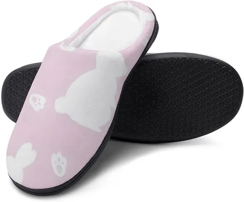 Miniatura 4 de Pantuflas de algodón suave para mujer, lavables, para dormitorio, suela de goma antideslizante