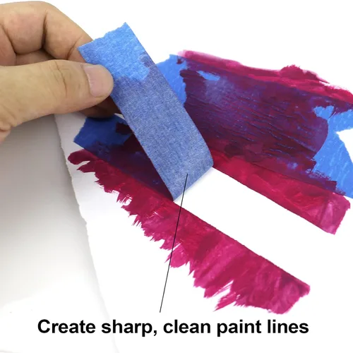 Miniatura 9 de BOMEI PACK Paquete de 4 cintas azules para pintores, 2 x 30 yardas, cinta adhesiva de pintura de primera calidad, cinta de papel de liberación