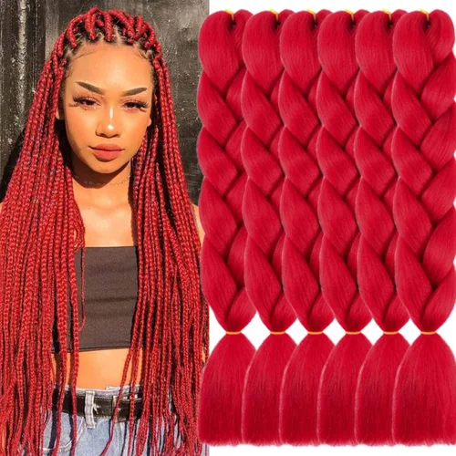 Miniatura 9 de Beige (613) Cabello trenzado 6 paquetes de extensiones de cabello sintético de 24 pulgadas, extensiones de cabello trenzado Jumbo Ombre trenzado
