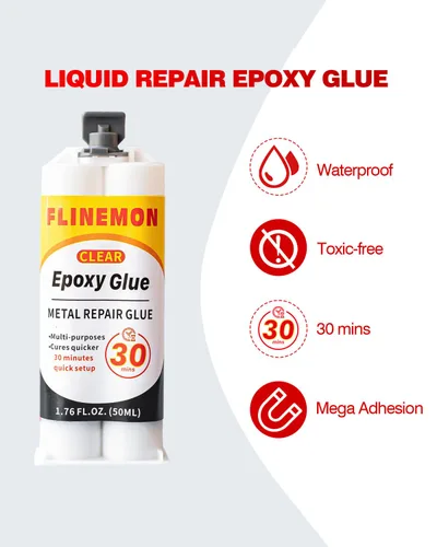 Miniatura 2 de Pegamento epoxi de 30 minutos, adhesivo de resina epoxi transparente, soldadura líquida resistente, 2 partes de adhesivo epoxi para reparar