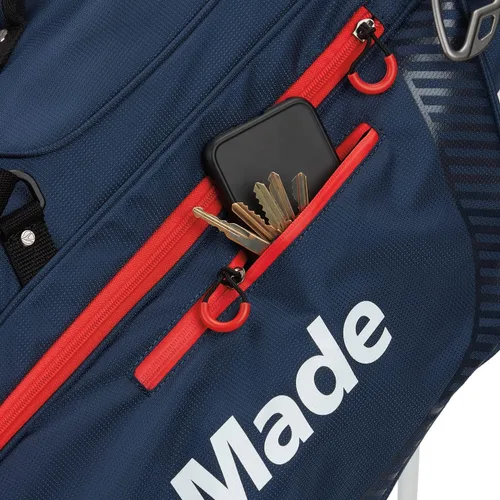 Miniatura 4 de TaylorMade Bolsa de soporte profesional, ligera, ideal para llevar o empujar el carrito Azul marino/Rojo