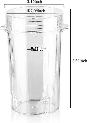 Miniatura 3 de Anbige Piezas de repuesto, 2 tazas de 12 onzas con tapas, compatibles con licuadoras Ninja BL770 BL660 BL810 QB3000 All Pro 4 Tabs