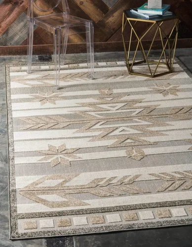 Miniatura 11 de Unique Loom Outdoor Modern Collection - Alfombra de área - Albuquerque (2' x 3' 1" Rectángulo Beige/Marrón)