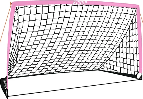 Miniatura 27 de Portería de fútbol portátil de 5 x 3, 6 x 4, 9 x 5 pies, para patio trasero, red de práctica de fútbol plegable con bolsa de transporte para niños