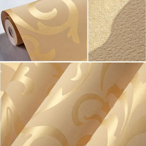 Miniatura 3 de Q QIHANG Moderno simple 3D estilo europeo Vetch hoja tela no tejida sala de estar TV fondo no pegado papel pintado 1.73 pies de ancho x 32.8 pies