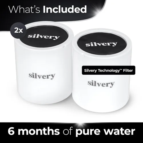 Miniatura 2 de Silvery Cabezal de ducha filtrado de alta presión - Agua limpia aprobada por dermatólogos con filtro Silvery Technology™ - El cabezal de ducha