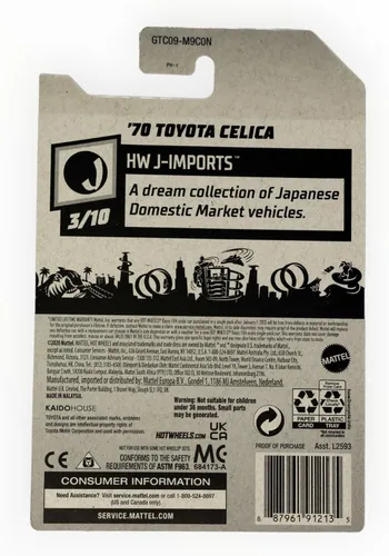 Miniatura 2 de Hot Wheels Toyota Celica '70, [Verde azulado] 151/250 J-Imports 3/10