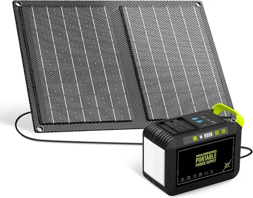 MARBERO Generador solar de 88.8 Wh con panel solar de 21 W incluido estación de energía portátil 80 W 110 V 120 W máximo para acampar al aire libre