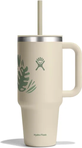 Miniatura 74 de Hydro Flask Vaso de Viaje con Asa, Tapa y Pajita - Acero Inoxidable Aislado en 24 Oz Aloe