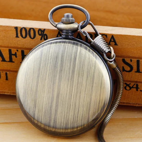 Miniatura 6 de Hollow Roman Digital Pocket Watch Cover para hombre, calendario romano Dial Reloj de bolsillo de cuarzo para hombre con cadena