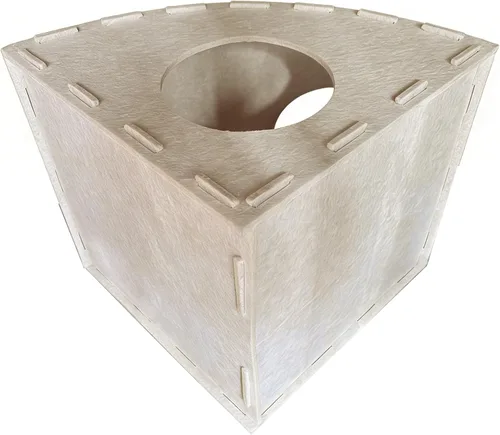 Miniatura 5 de Casa de fieltro para gatos gris, diseño de esquina cerrada en forma de abanico para esquinas de pared y rincones de sofá, con almohadilla
