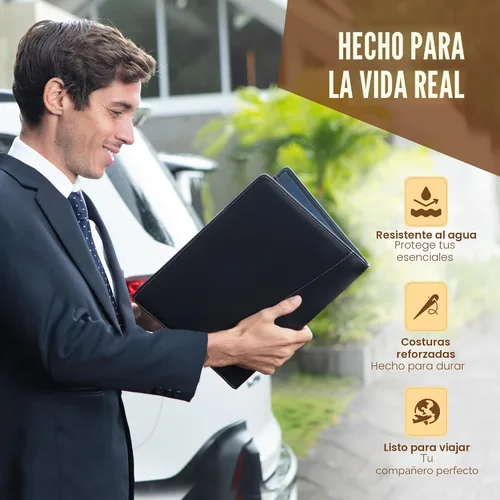 Miniatura 4 de STYLIO - Padfolio, carpeta organizadora de portafolio p/currículum/entrevista, documento legal, tarjeta comercial, bloc de notas tamaño carta Negro