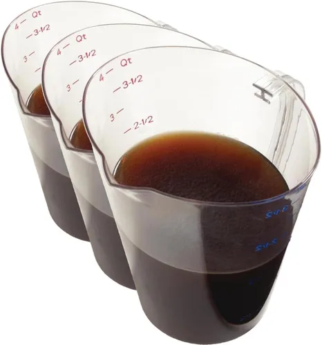 Carlisle FoodService Products 4314107 - Taza medidora de plástico comercial, 1 taza, transparente (paquete de 3)