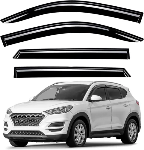 Miniatura 26 de Deflectores de ventana tintados ahumados con cinta adhesiva para ventana lateral, deflectores de lluvia compatibles con Ram 2009-2018 1500 Crew Cab