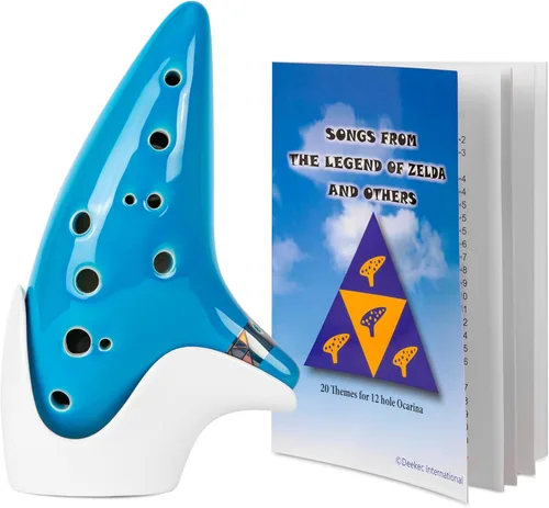 Miniatura 11 de Zelda Ocarina Alto C de 12 hoyos con libro de canciones (canciones de la leyenda de Zelda) con bolsa protectora para expositores - Zelda Ocarinas