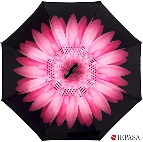 Miniatura 132 de SIEPASA Paraguas invertido invertido de 49/56 pulgadas, doble toldo extra grande, ventilado, resistente al viento, impermeable, paraguas de golf