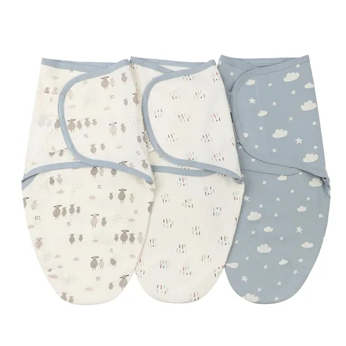Miniatura 14 de insular Sacos para envolver al bebé, manta para recién nacido y bebé, juego de velcro ajustable para niños y niñas, saco de dormir de algodón suave