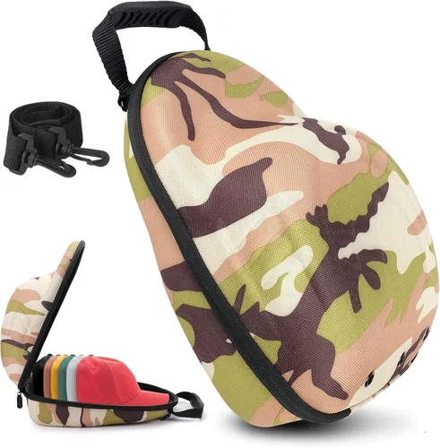 Glamgen Funda rígida de viaje para gorras, funda para gorras de béisbol, bolsa de almacenamiento para 6 sombreros, organizador de sombreros con Caso