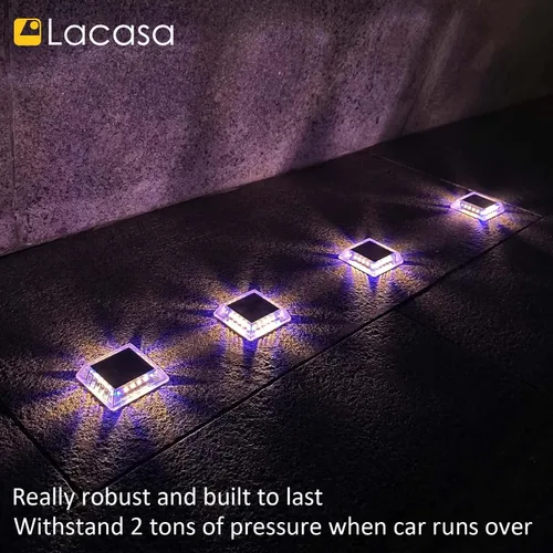 Miniatura 7 de Lacasa Luz Solar para Exteriores, Juego de 4 Piezas, 30LM, IP68 Resistente al Agua, Luz Solar de Jardín Automática de Encendido/Apagado para Paquete