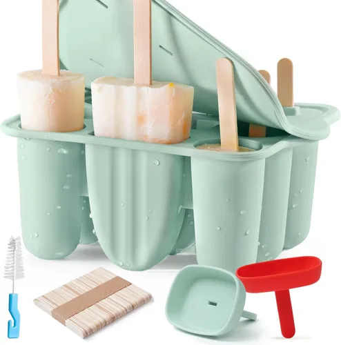Miniatura 9 de MEETRUE - Moldes para paletas de silicona, 12 piezas, de fácil liberación, sin BPA, moldes para hacer paletas de hielo, hecho en casa, con 50