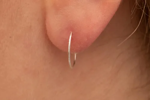 Miniatura 53 de Aretes de aro de oro de plata – Aretes de aro para mujer, dos piezas de aros de plata fina rellenos de oro, aro de hélice, anillo de tragus, aro
