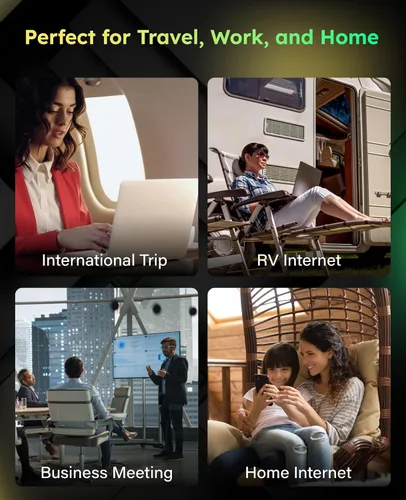 Miniatura 8 de GlocalMe MeowGo G40Pro 4G Hotspot WiFi portátil para viajes en más de 200 países, dispositivo de punto de acceso móvil 4G+ mejorado con IA
