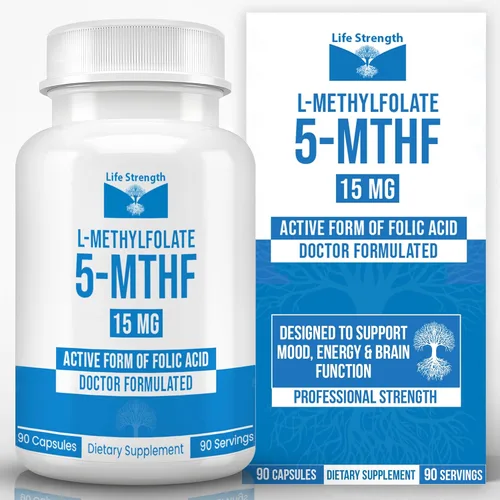 L Metilfolato de 15 mg | 90 cápsulas | Suplemento de metilfolato optimizado y altamente bioactivo | 5-MTHF soporta energía, enfoque y estado de