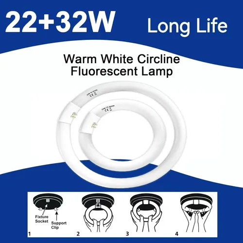 Miniatura 9 de FC12T9/WW - Juego de bombillas fluorescentes circulares de 32 vatios y FC8T9/KB de 22 W, 8 pulgadas, T9, 22 W y 32 W, 32 W, luz circular blanca
