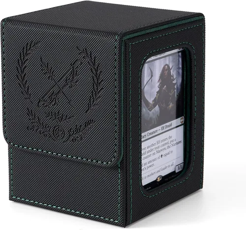 Miniatura 17 de Venssu MTG Caja de cubierta para pantalla Commander, caja de cartas para 100 tarjetas de doble funda, almacenamiento de tarjetas TCG con 2 divisores