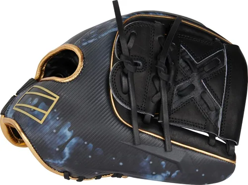 Miniatura 2 de Rawlings Guante de béisbol REV1X Negro/dorado 2 piezas de tela sólida