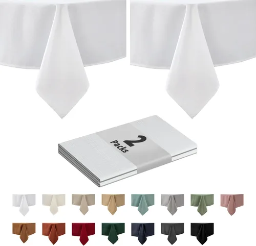 Miniatura 26 de maxmill - Mantel cuadrado de textura sluby, resistente a las manchas, impermeable, resistente a las arrugas, mantel de tela lavable suave, mantel